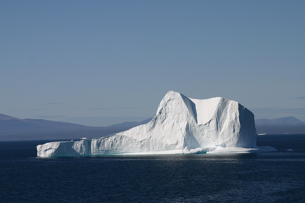 Frente de glaciar y témpanos en un fiordo