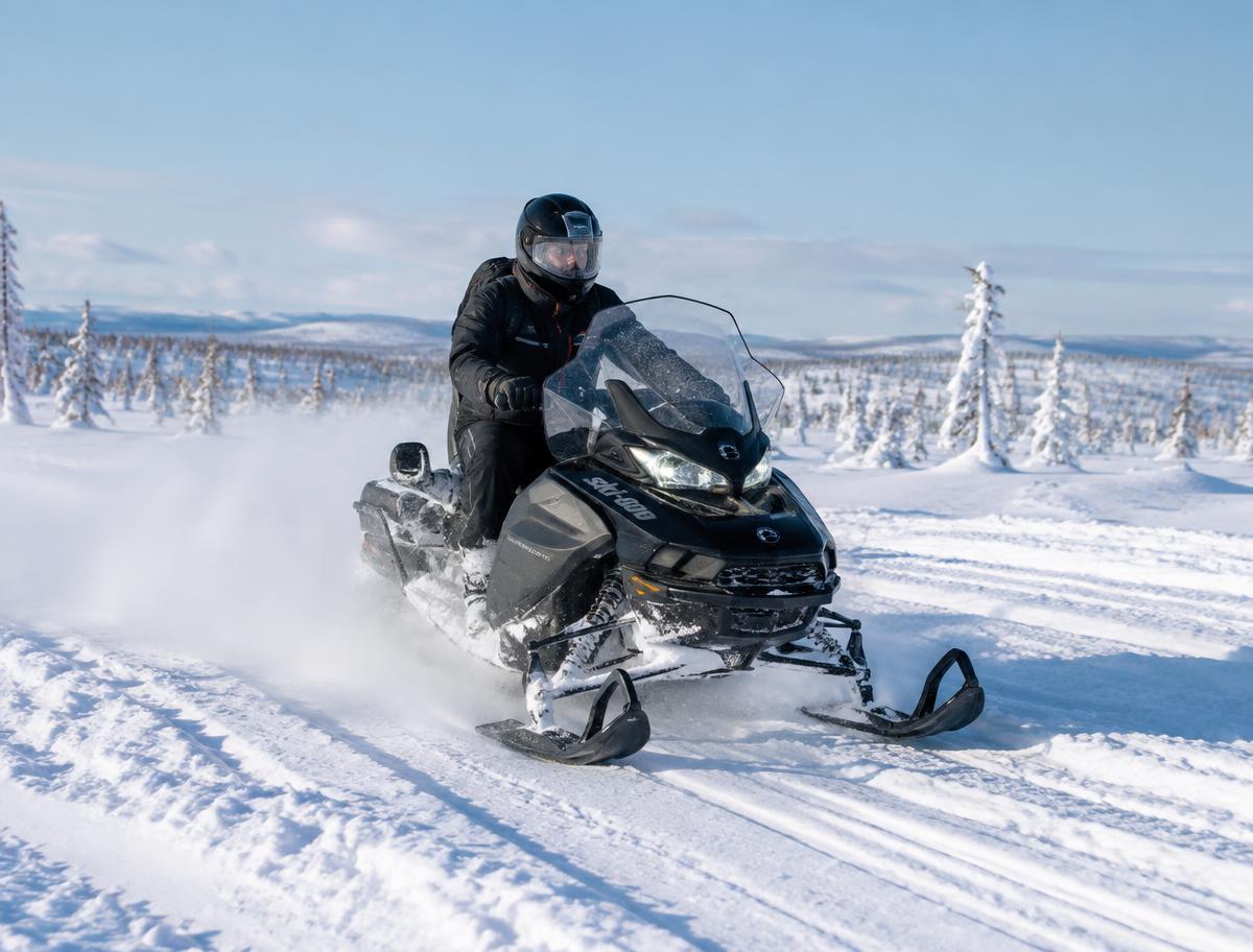 Recorrido en snowmobile por la nieve de Laponia