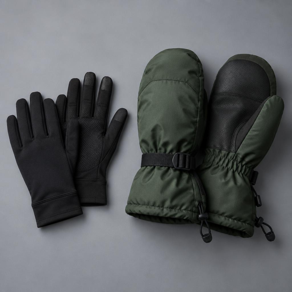 Guantes finos y manoplas gruesas impermeables para clima ártico