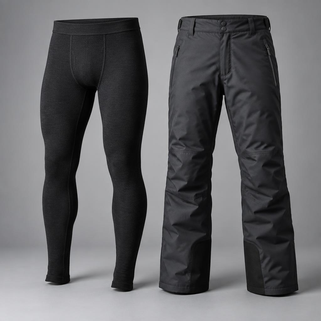 Pantalón térmico y pantalón exterior impermeable